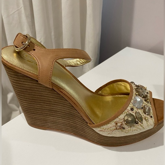 Beautiful Dazzle Coach platform sandals approx 5in - Picture 5 of 5